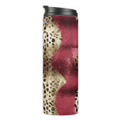 Diagonal Textured Animal Print Strips Thermosbecher (Nach rechts gedreht)