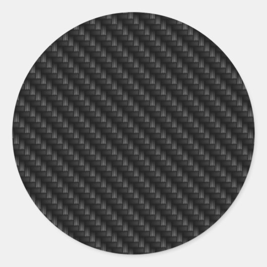 Diagonal Tightly Woven Carbon Fibre Texture Runder Aufkleber (Vorderseite)