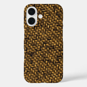 Diagonal Twill Natural Fibre Muster iPhone 16 Hülle