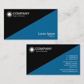 Diagonal v2 - Schwarz mit Blau 006699 Visitenkarte (Vorne/Hinten)