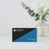 Diagonal v2 - Schwarz mit Blau 006699 Visitenkarte (Stehend Vorderseite)