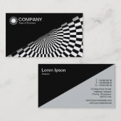 Diagonal V2 - Schwarz - Op Art Black und White Visitenkarte (Vorne/Hinten)