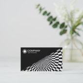 Diagonal V2 - Schwarz - Op Art Black und White Visitenkarte (Stehend Vorderseite)