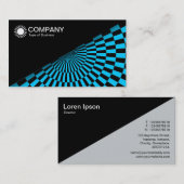 Diagonal V2 - Schwarz - Op Art Blue Visitenkarte (Vorne/Hinten)