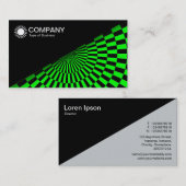 Diagonal V2 - Schwarz - Op Art Green Visitenkarte (Vorne/Hinten)