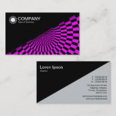 Diagonal V2 - Schwarz - Op Art Magenta Visitenkarte (Vorne/Hinten)