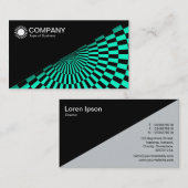 Diagonal V2 - Schwarz - Op Art Türkis Visitenkarte (Vorne/Hinten)