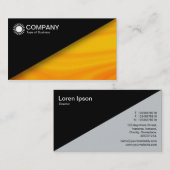 Diagonal V2 - Schwarz - orangefarbener Marmor Visitenkarte (Vorne/Hinten)