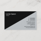 Diagonal V2 - Schwarz - orangefarbener Marmor Visitenkarte (Rückseite)