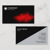 Diagonal V2 - Schwarz - Rote Welle Visitenkarte (Vorne/Hinten)