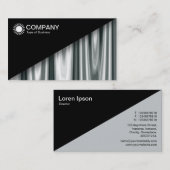 Diagonal V2 - Schwarz - Silbervorhänge Abstrakt Visitenkarte (Vorne/Hinten)