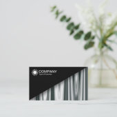 Diagonal V2 - Schwarz - Silbervorhänge Abstrakt Visitenkarte (Stehend Vorderseite)
