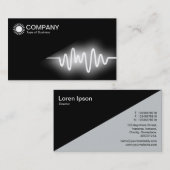 Diagonal V2 - Schwarz - Weiße Welle Visitenkarte (Vorne/Hinten)