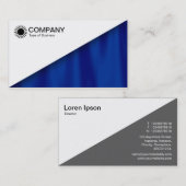 Diagonal V2 - Weiß - Blauer Vorhang Visitenkarte (Vorne/Hinten)