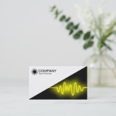 Diagonal V2 - Weiß - Gelbe Welle Visitenkarte (Stehend Vorderseite)