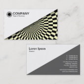 Diagonal V2 - Weiß - Op Art Black und Blassgelb Visitenkarte (Vorne/Hinten)