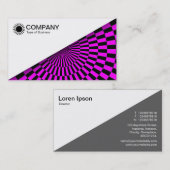 Diagonal V2 - Weiß - Op Art Magenta Visitenkarte (Vorne/Hinten)