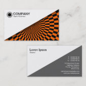 Diagonal V2 - Weiß - Op Art Orange Visitenkarte (Vorne/Hinten)