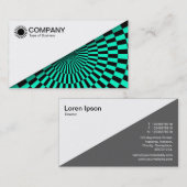 Diagonal V2 - Weiß - Op Art Türkis Visitenkarte (Vorne/Hinten)