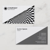Diagonal V2 - Weiß - Op Schwarz und Weiß Visitenkarte (Vorne/Hinten)