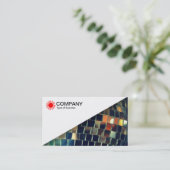 Diagonal V2 - Weiß - Spiegelball Visitenkarte (Stehend Vorderseite)