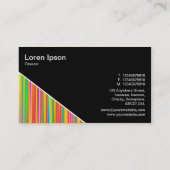 Diagonal V3 - Schwarz - Abstrakt 120716(010) Visitenkarte (Rückseite)