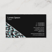 Diagonal V3 - Schwarz - Abstrakt 190716(06) Visitenkarte (Rückseite)