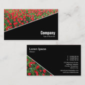 Diagonal V3 - Schwarz - Bett von Roten Tulipen Visitenkarte (Vorne/Hinten)