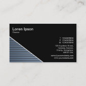 Diagonal V3 - Schwarz - Chrome-Röhren Visitenkarte (Rückseite)
