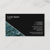Diagonal V3 - Schwarz - glühendes Wasser Visitenkarte (Rückseite)