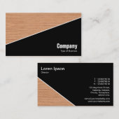 Diagonal V3 - Schwarz - Sperrholz Hintergrund Visitenkarte (Vorne/Hinten)