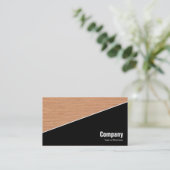 Diagonal V3 - Schwarz - Sperrholz Hintergrund Visitenkarte (Stehend Vorderseite)