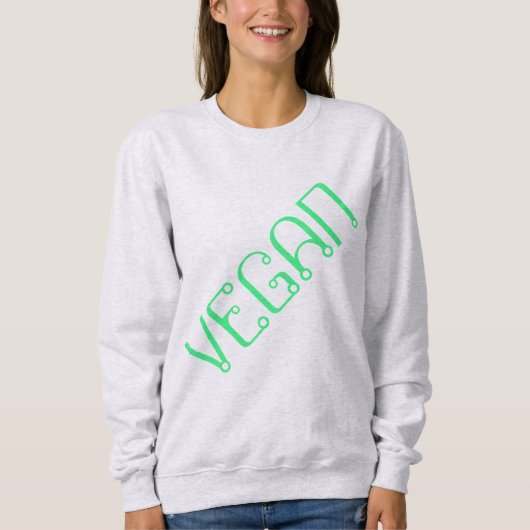 Diagonal "VEGAN" Sweatshirt (Vorderseite)