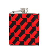 Diagonal-Verriegelbare Pfeile Flasche Rot und Schw Flachmann (Vorderseite)