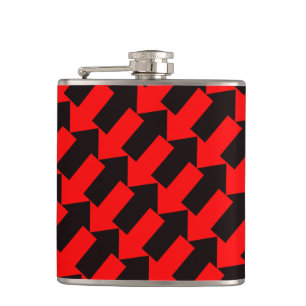 Diagonal-Verriegelbare Pfeile Flasche Rot und Schw Flachmann