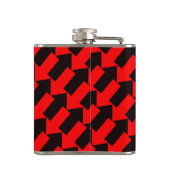 Diagonal-Verriegelbare Pfeile Flasche Rot und Schw Flachmann (Rückseite)