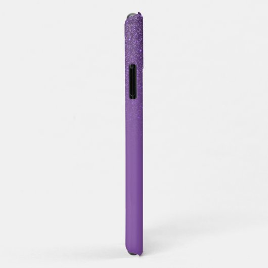 Diagonal Violet Lila Glitzer Gradient Monogramm Case-Mate iPhone Hülle (Hinten/Rechts)