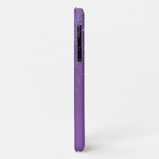 Diagonal Violet Lila Glitzer Gradient Monogramm Case-Mate iPhone Hülle (Hinten/Links)