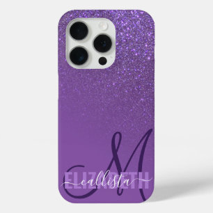 Diagonal Violet Lila Glitzer Gradient Ombre Case-Mate iPhone Hülle