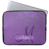 Diagonal Violet Lila Glitzer Gradient Ombre Laptopschutzhülle (Vorderseite)