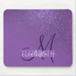 Diagonal Violet Lila Glitzer Gradient Ombre Mousepad<br><div class="desc">Dieses elegante und mädchenhafte Design ist perfekt für die elegante und stilvolle Frau. Es verfügt über ein Imitat, das funkelnd violett lila Glitzer Diagonalgradientenombre auf einem violetten lila Hintergrund gedruckt. Es ist ein einzigartiger Einblick in den Trend des Glitzer, der derzeit sehr beliebt ist. Es ist ein hübsches, glamouröses, modernes...</div>
