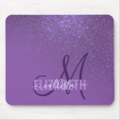 Diagonal Violet Lila Glitzer Gradient Ombre Mousepad (Vorne)