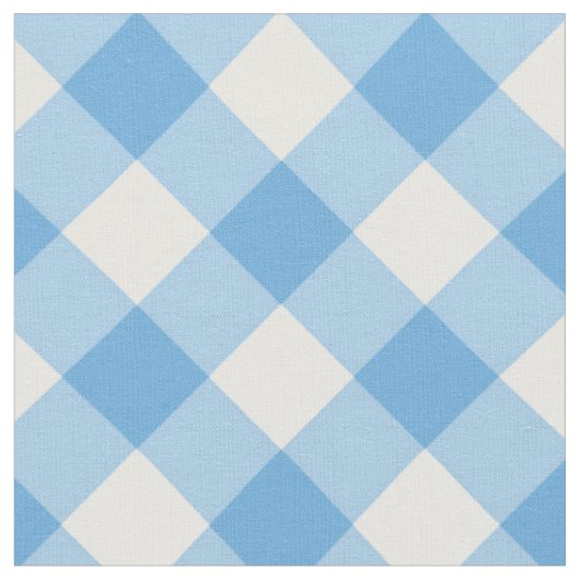 Diagonal Weiß/Blaues Gingham-Muster Stoff (Nahaufnahme)