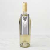 Diagonal weiß schwarz, grau, Streifen Flaschenanhänger (Auf Flasche)