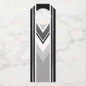 Diagonal weiß schwarz, grau, Streifen Flaschenanhänger (Vorderseite)