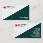 Diagonal - Weiß und Dunkelmoosgrün Visitenkarte (Vorne/Hinten)