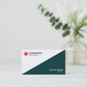 Diagonal - Weiß und Dunkelmoosgrün Visitenkarte (Stehend Vorderseite)