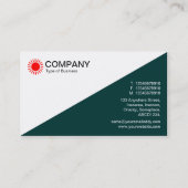 Diagonal - Weiß und Dunkelmoosgrün Visitenkarte (Rückseite)