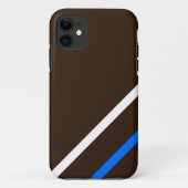 Diagonal weiße blaue Streifen auf schwarz Case-Mate iPhone Hülle (Rückseite)