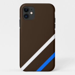 Diagonal weiße blaue Streifen auf schwarz Case-Mate iPhone Hülle